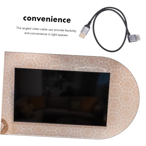 Right Angle Display Cable Male to Male Monitor Connector Flexible Video Wire for Tvs Computers and High-Speed Data Transfer