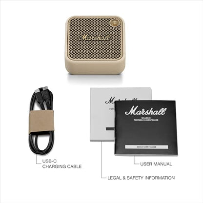 Marshall Willen II Portable Bluetooth Speaker - Rugged Waterproof/Dust-Proof Design | Loud Stereo Sound, Deep Bass | Compact and Wireless for Travel and Outdoors - Cream - color: Cream