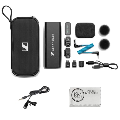 Sennheiser Profile 2-Person Clip-On Wireless Audio System/Recorder for Camera & Smartphone | 2.4 GHz Bundle with Lavalier Microphone+ Cleaning Cloth (3 Item)