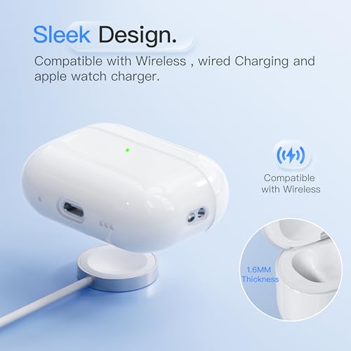Case for AirPods Pro 3 Never-Sretch-Out DamonLight Shock-Proof Protective Semi Hard Silicone Case Compatible with Apple Airpods Pro 3rd Generation (White) - color: White2025