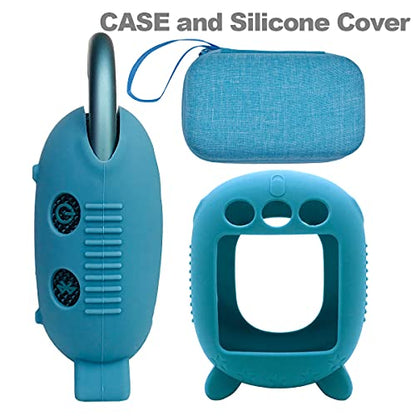 JCHPINE Silicone Cover & Hard Case for JBL Clip 4 Portable Bluetooth Speaker, Water Resistant Speaker Accessory, Shockproof, Dustproof, Blue | Protective Travel Case Storage for JBL Clip 4 Speaker Accessories, Soft Silicone Cover and Hard Case (Blue) - co