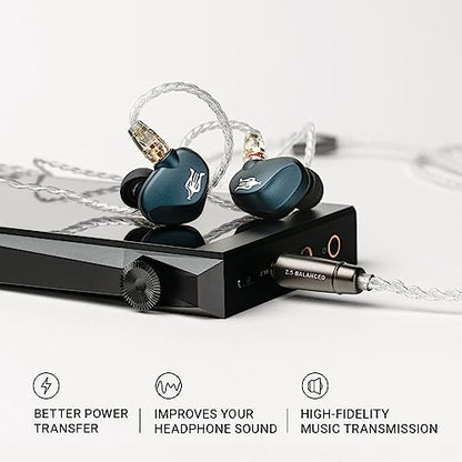 MEZE AUDIO | Rai Series MMCX Cable | Headphones HiFi Replacement 2.5mm Male to Dual MMCX Connector Plug | Silver Plated Upgrade Balanced 2.5mm Jack | Length 1.2m/3.9ft - size: 2.5 mm ( Balanced )