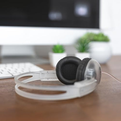 Koss CL/5i Clear Retro 90s Style On-Ear Headphones, Microphone Wired Plug | Transparent Design, In-Line Microphone and Remote, 3.5mm Jack