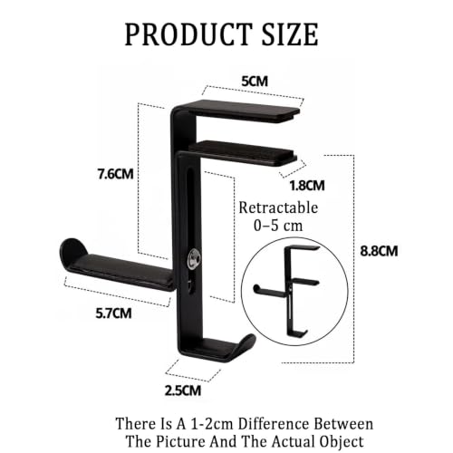 Clamp-Style Headphone Hanger/Storage Mount,the Adjustable Clamp Opening (0–5cm) Fits Various Desk Thicknesses and can Also Be Used to Hang Hats or Backpacks - color: White