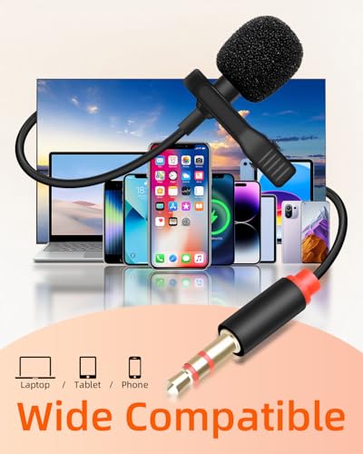 3.5mm AUX Lavalier Lapel Microphone, 3.5MM 3 Pole TRS Male Lavalier Wired Mic for Camera D/JI Mic,Computer,Speakers,Laptop(4.9FT/1.5M) - style: 3 Section