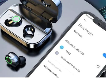 Long Playtime Touch Control True Wireless Earbuds/Headphones Bluetooth YD03, LED Charging Case, Bluetooth 5.3 with Built-in Mic for Sports, Work, Travel