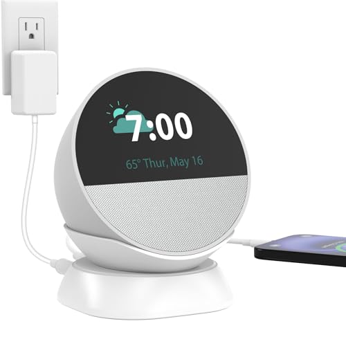 PlusAcc Stand for Spot with USB-C and USB-A Charging Ports, White | Desktop Holder Base Accessories for Cellphones and Earbuds - color: White