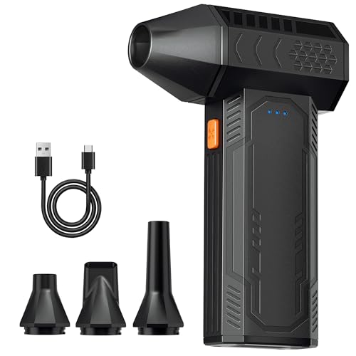 Compressed Air Duster - Electric Air Duster Super Power 130000RPM, 3-Gear Adjustable Mini Duster Blower with Fast Charging, Air Duster Rechargeable for Computer, Keyboard Cleaner, House, Outdoor, Car