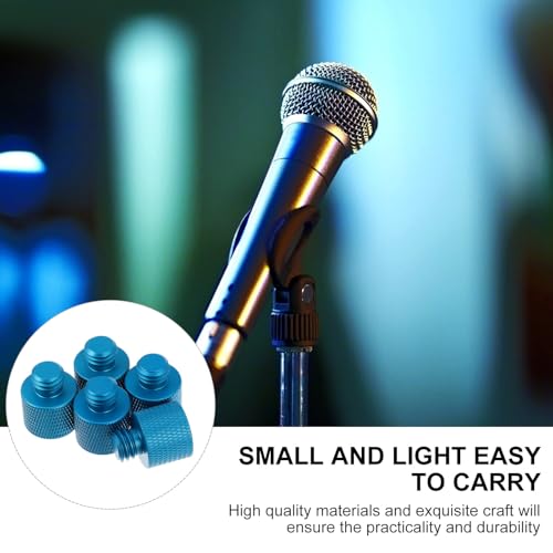 SUPVOX 5pcs 3/8 to 1/4 Inch Alloy Microphone Screw Adapter Set Metal Thread Converter for Mic Stand and Tripod Mounts