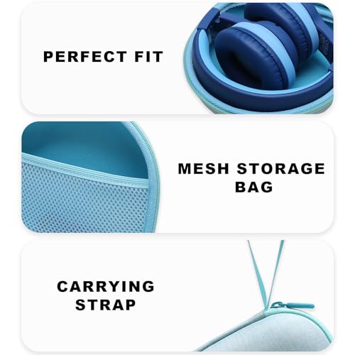 Kids Headphones Case for JBL Junior 320/320BT, Mint (Case Only) | for iClever BTH12/HS19/BTH22/BTH20/BTH18/BTH26, MIDOLA, Candy Bila, JoySpark, acer, eKids, JLab JBuddies Foldable Headphones - color: Mint Green