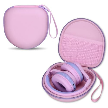 Kids Headphones Case for iClever/Acer Etc Headphone,Pink+Purple,Case Only | for iClever BTH12 HS19 BTH20 BTH22 BTH26/Candy Bila/Acer/JBL/MIDOLA/JoySpark/JLab/ADOOPE/Spiderman/EarFun/ Etc Kids Headphone - color: Pink+Green Edge