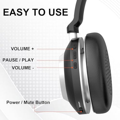 Wantek Wireless Headset with Mic- USB & Bluetooth Connectivity, 50-Hour Battery Life, AI Noise Cancelling Adjustable Microphone Charging Dock, Comfort Fit for Home/Office/Mobile Phone