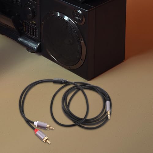 Homoyoyo 3.5mm to Dual Audio Cable 1.5m Auxiliary Stereo Audio Extension Cord for Speakers and Computers Iron Gray
