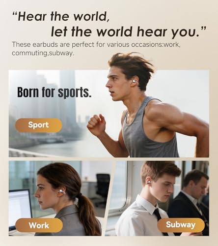 King Lucky Open-Ear Clip-On Earbuds for Running, Bluetooth 6.0 Wireless Headphones with Memory Spring, Secure Fit for Small Ears & Glasses Wearers, 45H Playtime, ENC Mic, IPX5 Waterproof (White) - color: White
