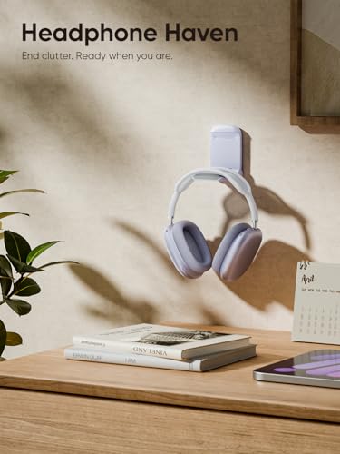 MAMUVIMO Headphone Stand, 2 Pack Headset Stand Foldable＆Sticky, Headphone Holder Hook Mount with Non-Slip Silicone, Adhesive Earphone Desk Hanger Clip Space-Saving for Airpods Max All Earphones Purple - color: Purple, size: 2 Pack