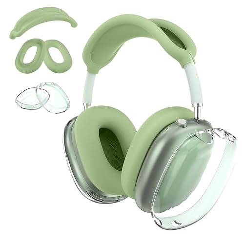 Aiivioll 3-in-1 Headphone Cover for AirPods Max, Anti-Scratch and Sweatproof Ear Pad/Ear Cup/Headband Covers Protector (Green) - color: Green
