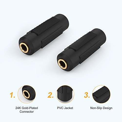 CableCreation 90 Degree TRRS 3.5mm Male to Female Audio Extension Cable, 4-Conductor, Right Angle, Slim and Flexible, Universal Compatible with Headphones