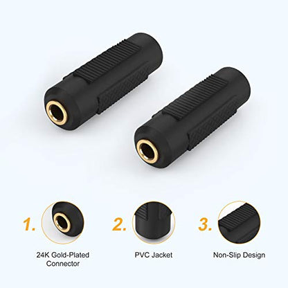 CableCreation 90 Degree TRRS 3.5mm Male to Female Audio Extension Cable, 4-Conductor, Right Angle, Slim and Flexible, Universal Compatible with Headphones