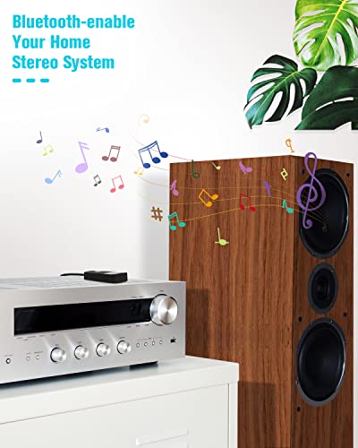 Golvery Bluetooth V5.4 Receiver for Speaker Home Stereo with 3.5mm AUX/RCA | HiFi Wireless Audio Adapter for Car/Wired Headphones, 20 Hours Playtime, Dual Connection to 2 Phones, Easy Control ON/Off - style: J205 Stereo Stream