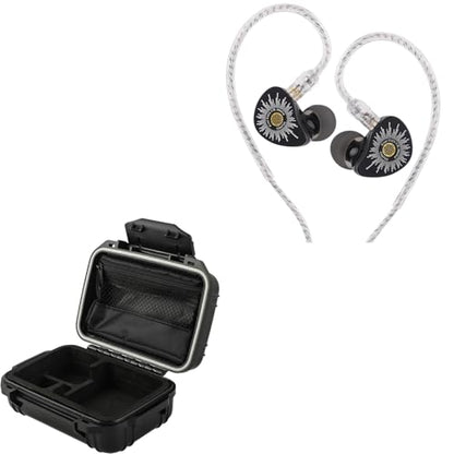 Kiwi Ears x B_Media Chorus in Ear Monitor, DLC Diaphragm Dynamic Driver IEM (3.5mm No Mic)+Kiwi Ears SONICAP Waterproof IEM Hard Case (Black)