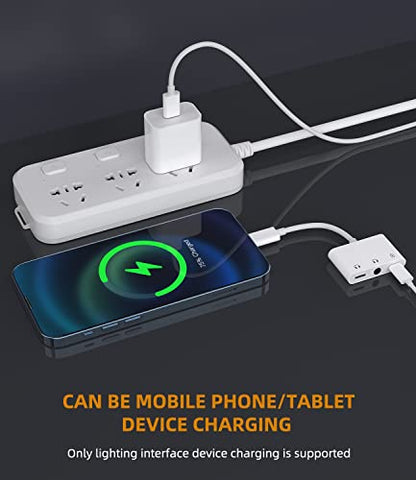 Lightning to 3.5mm Headphone Splitter Dongle 3in1(2Pack)Iphone AUX Adapter Charger Audio Jack Cable Adaptador Para for Apple MFI Certified 11 12 13 14 Pro Max Mini X 7 8plus Ipad Earbud Converter Cord