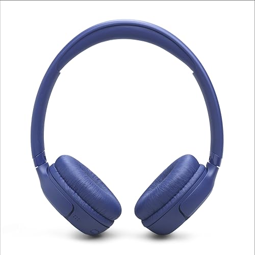 JBL Tune 530BT - Wireless on-Ear Bluetooth 6.0 Headphones with Powerful Pure Bass Sound, 2 beamforming mics for Perfect with Expo Gear Over-Ear Weather-Resistant Protective Hard-Shell - color: Blue