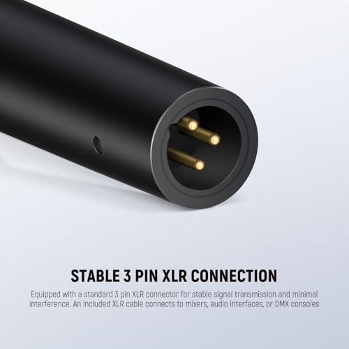 NEEWER NW-040 Cardioid Dynamic Microphone with XLR Cable, Rigid Metal Housing, Unidirectional Pickup Mic for Musical Instruments Voice Public Speech Podcast Singing PC Gaming Streaming Studio, Black