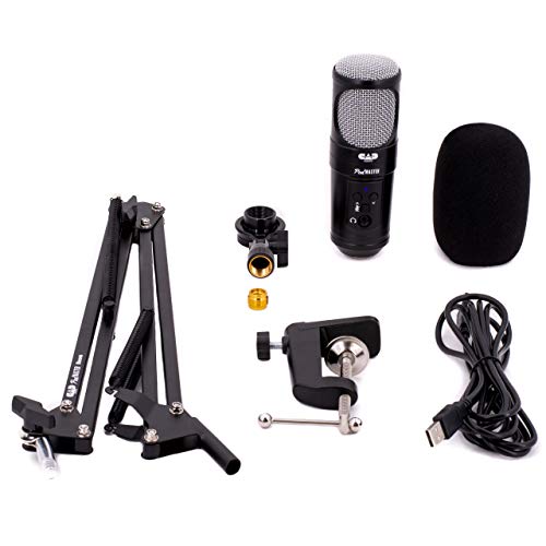 CAD PM1300 PodMaster™ SuperD usb Professional Broadcast / Podcasting Microphone with SuperD VOG Dynamic Capsule, supplied with Broadcast Boom Mic Stand, Black - style: PodMaster SuperD USB