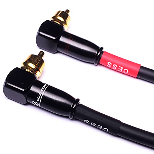 CNCESS CESS-137-1f Right Angle RCA Preamp Jumpers Male to Male Patch Cable, 2 Pack (1 Foot) - size: 1 Foot
