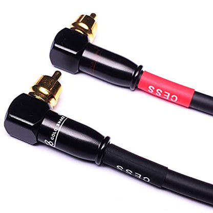 CNCESS CESS-137-1f Right Angle RCA Preamp Jumpers Male to Male Patch Cable, 2 Pack (1 Foot) - size: 1 Foot