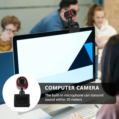 HOMSFOU Professional USB Webcam with Auto Focus and Built-in Microphone for Desktop Laptop Video Streaming and Online Conferencing