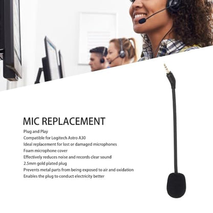 2.5mm Boom Microphone Professional Noise Reduction Audio Enhancement Clear Sound Detachable Microphone for Astro A30