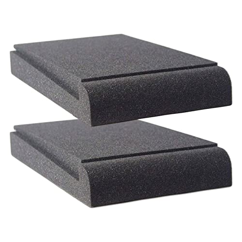 Studio Monitor Isolation Pads, Made of High Density Acoustic Foam, 2 Packs Sound Dampening Speaker Riser Foam to Prevent Vibrations