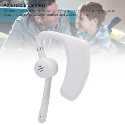 VBESTLIFE Bluetooth Headset, Bluetooth Earpiece, Noise Reduction Single Ear Earphones for Cell Phone, Laptop, Driver Trucker (White) - color: White