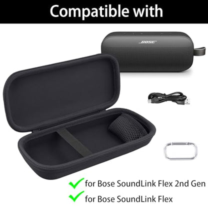 Aenllosi Hard Case for Bose SoundLink Flex 2nd Gen/Bose Speaker, Black | EVA Hard Shell, Drop Resistant Protection, Water Resistant Protection, Dust Proof Protection, Protective Case Only - color: Black, style: Hard Case for Bose SoundLink Flex 2nd Gen/Fl