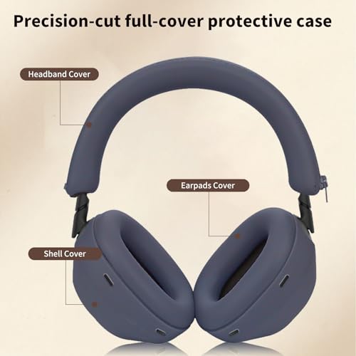 for Sony WH-1000XM6 Case Cover, 3 Sets Silicone Sweat Cover, KONXISA Eeadphones Protective Case for Sony WH-1000XM6 Earpad/Ear/Headband Covers Protector, Washable Sweatproof(Blue) - color: Blue