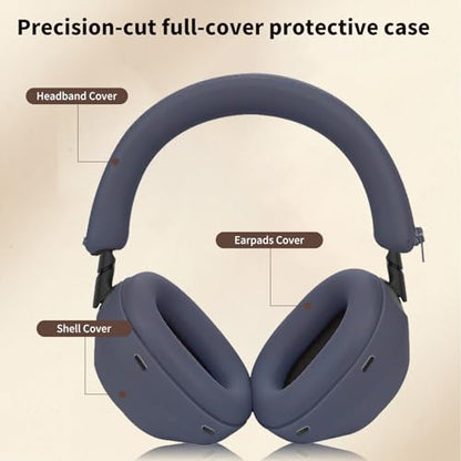 for Sony WH-1000XM6 Case Cover, 3 Sets Silicone Sweat Cover, KONXISA Eeadphones Protective Case for Sony WH-1000XM6 Earpad/Ear/Headband Covers Protector, Washable Sweatproof(Blue) - color: Blue
