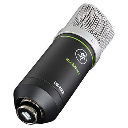 Mackie EM-Series, Large Diaphragm USB Condenser Microphone with Headphone Output and Mute (EM-91CU+), Black - size: USB, style: Large Diaphragm Condenser Plus