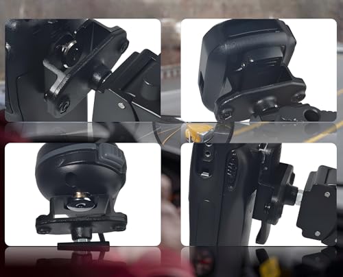 HYS HT &Microphone Clamp Mount Holder - Quick Release for CB Radio, Marine Radio, Walkie Talkie, Police Scanner (BC125AT SR30C BCD325P2 SDS100) , Speaker Mic | w/ Belt Clip & Knob - style: HYSZ10A