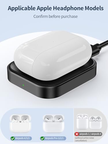 AirPods Pro Charger, Wireless Charging Station for AirPods Pro 3/ Pro 2/Pro, Wireless Charger for Airpods 4 (with Active Noise Cancellation)/ 3rd/ 2rd, Black - color: Aluminum(Black)-for AirPods