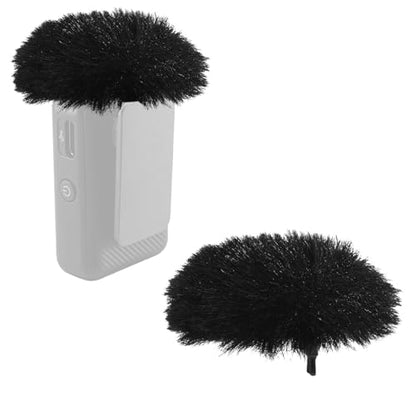 2 Pack Mic Windscreen for DJI MIC 2, Furry Wind Muff Mic Foam Mic Cover Pop Filter for Microphone (Black)