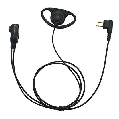 D Shape Clip-Ear Headset Earpiece PTT with Mic Compatible with Motorola Two-Way Radio CLS1410 RMM2050 GP300 CP200 PR400 CLS1110 (2 Pcs) - size: 2 Pcs