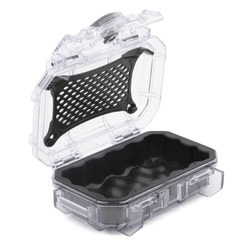 Seahorse 52 Portable Waterproof Dry Box Hard Protective Micro Case - Mil Spec/USA Made / IP67 Waterproof/Lockable - for Earbuds, PLB, IEM, Small Medical Devices, Stash Box (Clear) - color: Clear