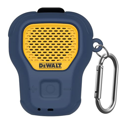DEWALT 웨어러블 블루투스 스피커 케이스 커버용 실리콘 케이스, 소형 경량 긁힘 방지 휴대용 스피커 디월트 케이스, 카라비너 액세서리 세트 포함(다크 블루) - color: 다크 블루