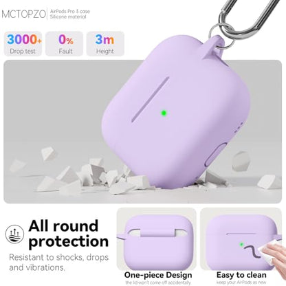 for AirPods Pro 3 Case 2025,Come with Cleaner Kit,Purple | Silicone Protective Cover for Airpod Pro 3rd Generation Case with Keychain,for Women Men,One-Piece Design,Shockproof - color: F-Purple