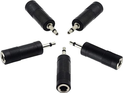 3.5mm to 6.35mm Adapter 3.5mm Mono 1/8 inch Audio Male to 6.35mm 1/4 inch Female Mic Plug Adapter Jack Converter(5 Packs) - color: 5 Packs