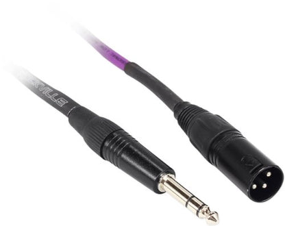 Rockville RCXMB1.5P Purple 1.5' Male REAN XLR to 1/4" TRS Cable, 100% Copper - color: Purple