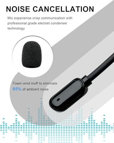 Replacement Microphone for Turtle Beach Recon 500 Gaming Headsets Noise Cancelling Crystal Clear Voice Boom Mic for Switch PS5 PS4 Mac PC Computer, 2.5 mm Jack