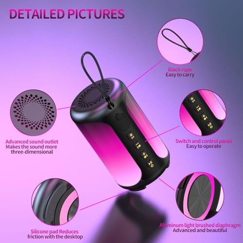 Portable Bluetooth Speaker, Bluetooth Speaker 5.4, Stocking Stuffers, Powerful Crystal Clear Sound, IPX7 Waterproof, 8 Lighting Effects, TWS Paring, Small Wireless Speaker for Outdoor - color: red