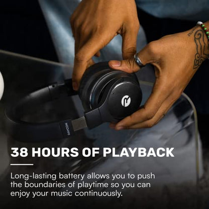 Raycon Everyday Noise Cancelling Headphones, Over Ear Wireless, Black - color: Black